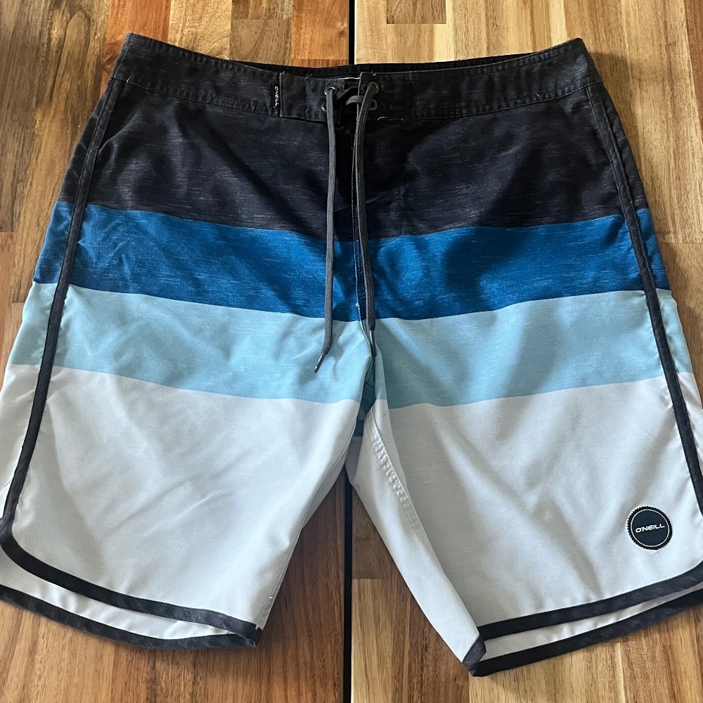 O'Neill 19" Board Short Swim Trunk - Black/Blue/White (32)